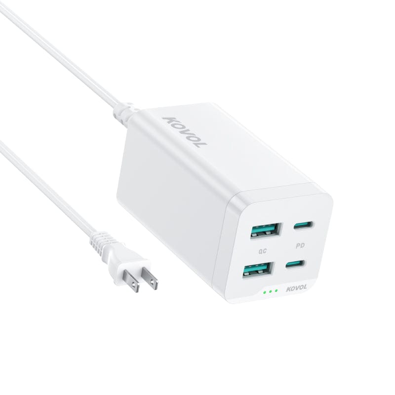 65w PD 4 port GaN fast charger white